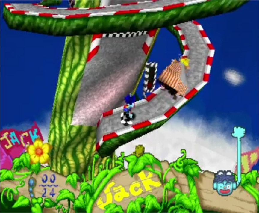 a stage that looks like a race track